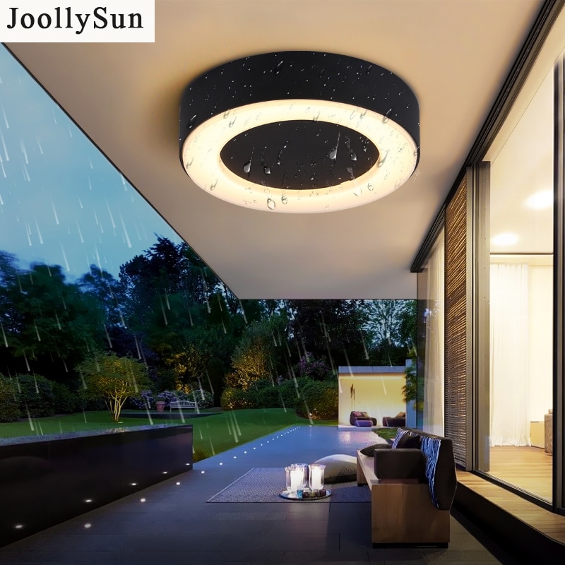 Joollysun 10w Wall Lamp Waterproof Sconces Porch Light Outdoor Balcony Ceiling Lights Aluminum Led Lighting Fixture Cookieled - Ceiling Light Outdoor Waterproof